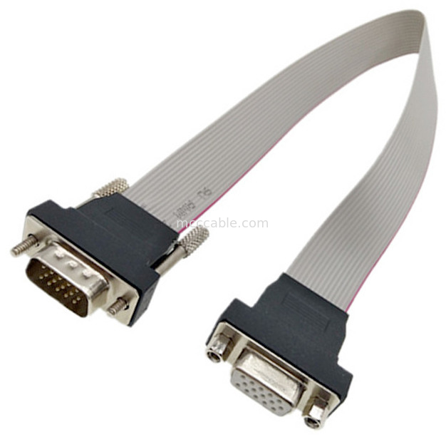 VGA HDB15 পুরুষ থেকে মহিলা রিবন কেবল 15pin সংযোগকারী lvds প্রদর্শন সংযোগকারী
