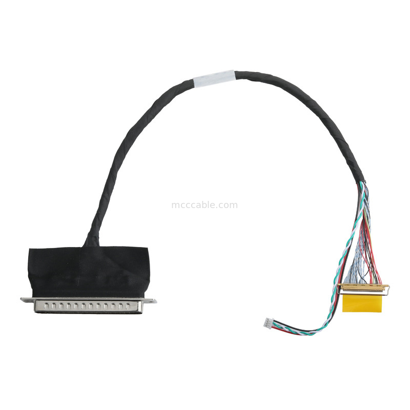 LVDS ক্যাবল সমাবেশ D-SUB পুরুষ থেকে মোলিক্স 51021-0400 এবং 20453-240T-01 ওয়্যার সংযোগকারী OEM / ODM