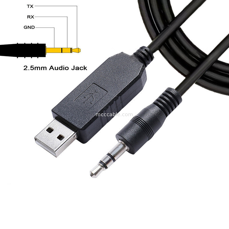 FTDI চিপ TTL-232R-3V3-AJ ইউএসবি থেকে টিটিএল সিরিয়াল ক্যাবল 3.5 মিমি 2.5 মিমি অডিও জ্যাক স্পেসিফিকেশন কাস্টম হারনেস