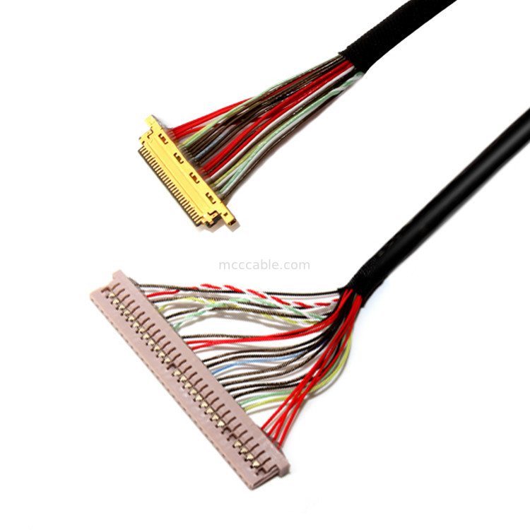 0.4 মিমি / 1.25 মিমি পিচ 30PIN থেকে 30PIN I 20453 এলসিডি মনিটরের জন্য এলভিডি ক্যাবল