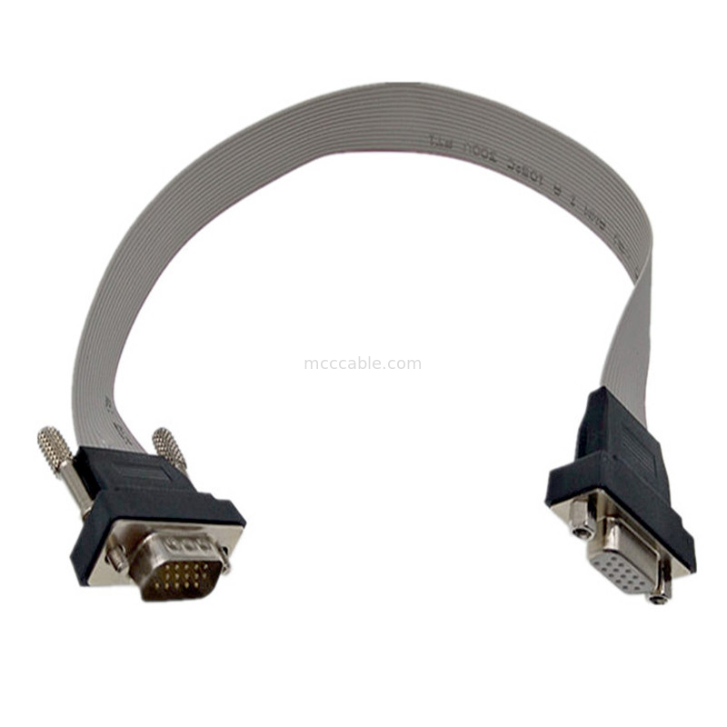 VGA HDB15 পুরুষ থেকে মহিলা রিবন কেবল 15pin সংযোগকারী lvds প্রদর্শন সংযোগকারী