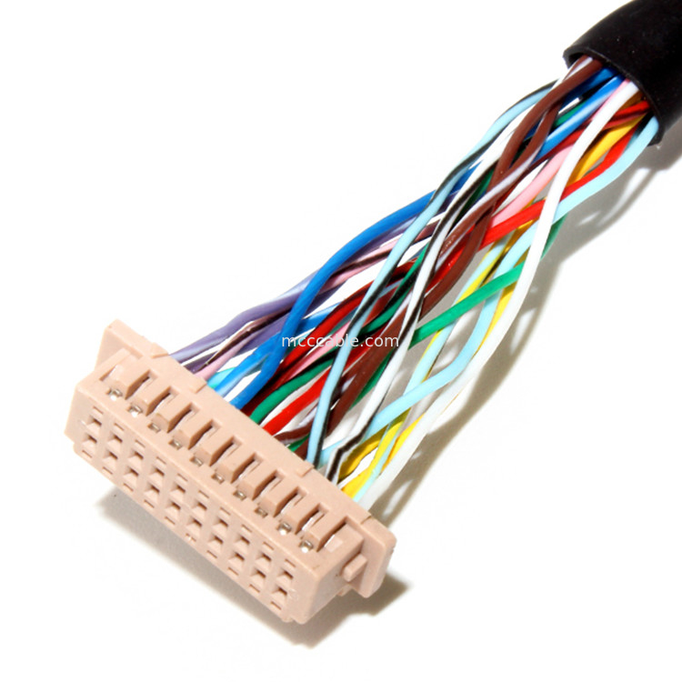 LCD সংযোগকারী LVDS কেবল সমাবেশ 1.0mm পিচ 32AWG  DF13-20DS-1.25C
