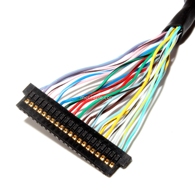 LCD সংযোগকারী LVDS কেবল সমাবেশ 1.0mm পিচ 32AWG  DF13-20DS-1.25C