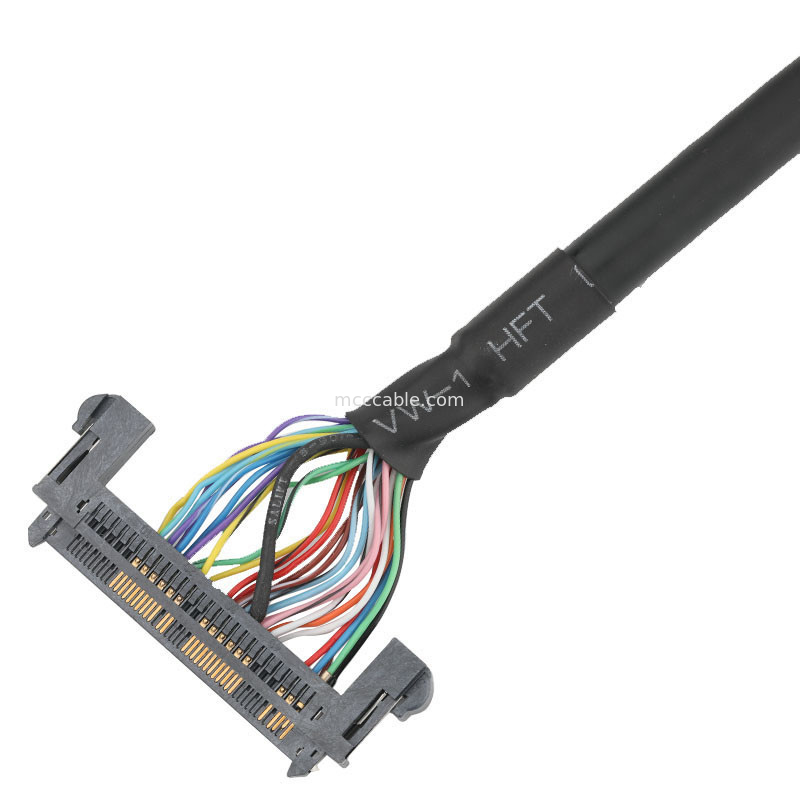 1.25mm DF14-30S-1.25C থেকে JAE 0.5mm FI-RE51HL LVDS EDP কেবল সমাবেশ