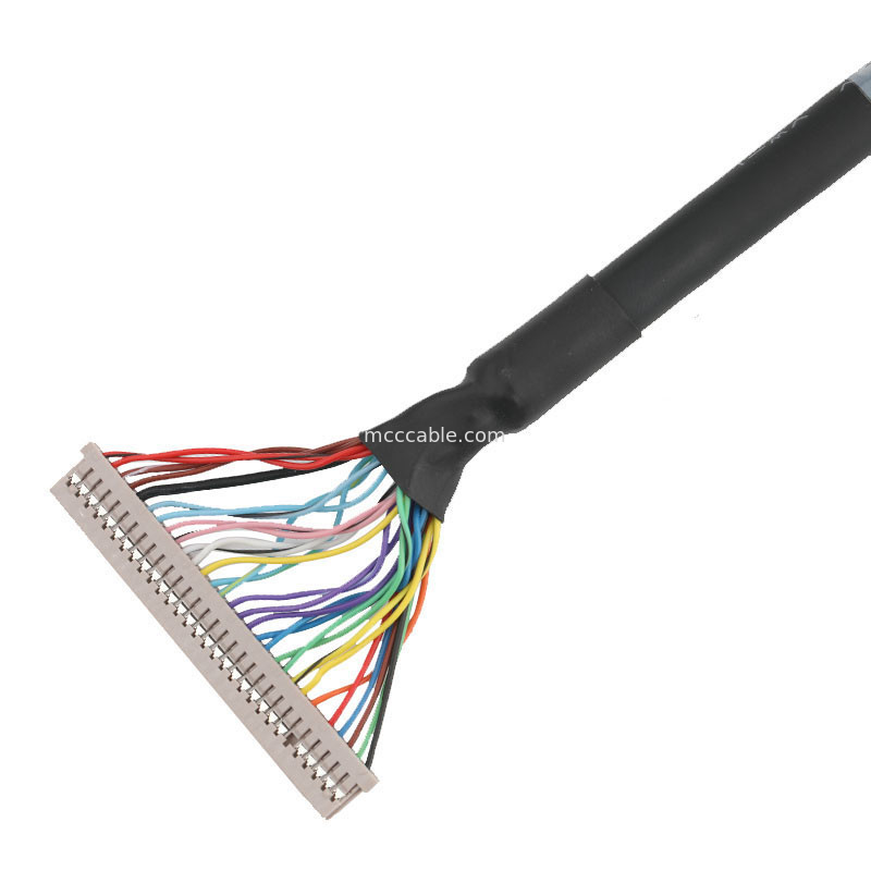 1.25mm DF14-30S-1.25C থেকে JAE 0.5mm FI-RE51HL LVDS EDP কেবল সমাবেশ