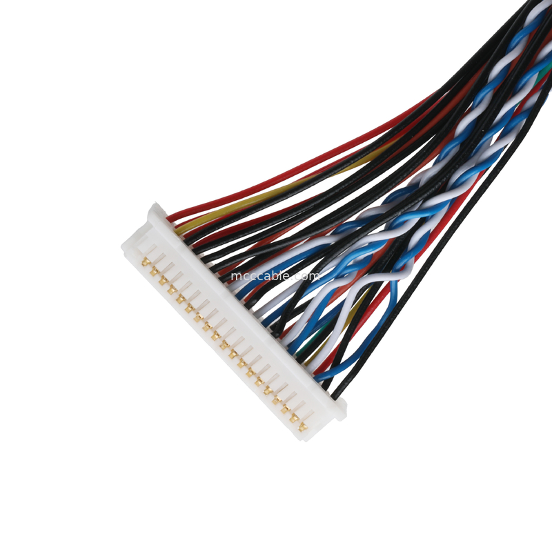 LVDS ক্যাবল FI-X30HL 30P থেকে DF20A-40P অথবা 9P HSG ক্যাবল কোঅক্সিয়াল সংযোগকারী OEM/ODM