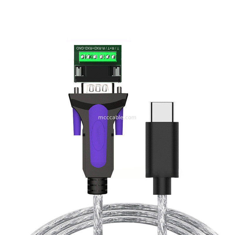 TYPE-C এর জন্য শিল্প গ্রেড কাস্টম ক্যাবল থেকে RS485-DB9/RS422-DB9 CONN সংযোগকারী B DB9 পুরুষ