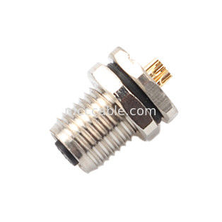 শিল্প বৃত্তাকার জলরোধী সংযোগকারী এম 5 কোড-এ 4 পিন প্যানেল ফ্ল্যাঞ্জ পিসিবি মহিলা সকেট আইপি 67