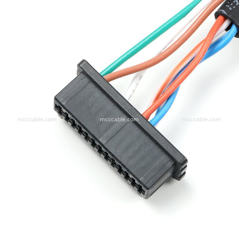 কাস্টম Samtec ACRK-12 বৃত্তাকার থেকে Molex মাইক্রো-লক 26-পিন তারের সমাবেশ CAT6A