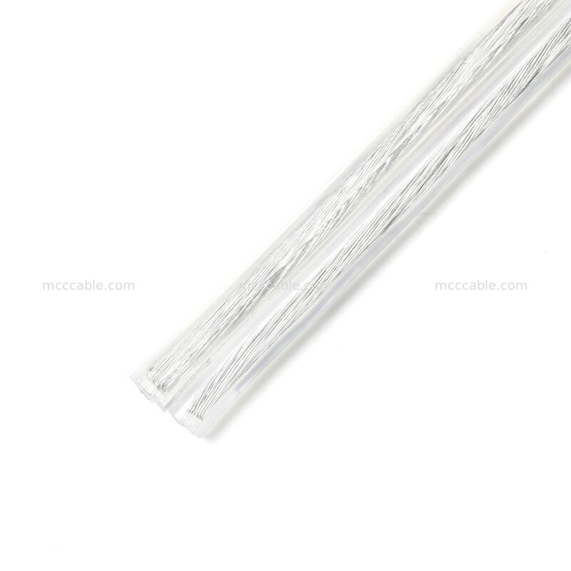 18AWG SPT-2 কেবল সহ কাস্টম ট্রান্সপারেন্ট পোলারাইজড টু-প্রং পাওয়ার কর্ড অ্যাসেম্বলি
