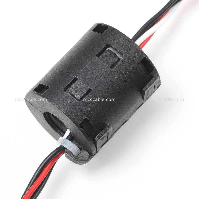 Custom EMI Filtered Capacitor Wiring Harness with Ferrite Core and 6.3mm Terminals