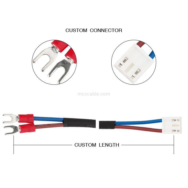 3.96mm পিচ কাস্টম ওয়্যারিং হারনেস JST VHR-3N থেকে SVL1.25-3.5 lvds 2 পিন সংযোগকারী কেবল